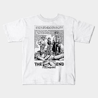 The End Cowboy Black Ink Drawing Buffalo Bill Wild West Western Retro Comic Kids T-Shirt